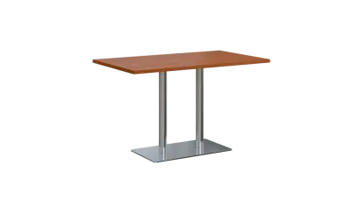 RGT 52 stůl hranatý, noha trubková, nerez, deska 25 mm, široký 1200 mm, olše jantar